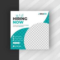 we are hiring social media post template vector