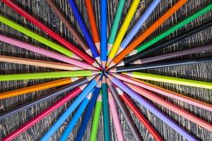 ordinary colored wooden pencil photo