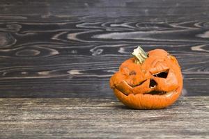 rotten pumpkin lamp for Halloween photo