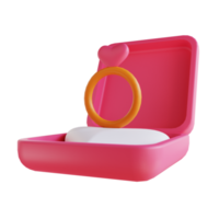 3D illustration love ring suitable for valentine's day png