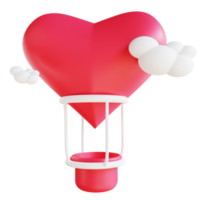 3D illustration love air balloon and give box 2 suitable for valentine's day png