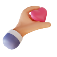 3D illustration love and hand 15 suitable for valentine's day png