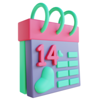 3D-Illustration Liebeskalender 2 zum Valentinstag geeignet png