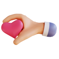 3D illustration love and hands 2 suitable for valentine's day png