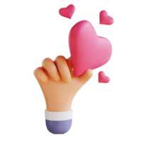 3D illustration love and hands 2 suitable for valentine's day png