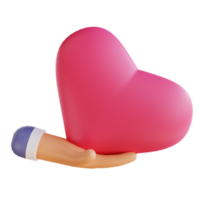 3D illustration love and hands 2 suitable for valentine's day png