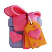 3D illustration love gift 3 box suitable for valentine's day png