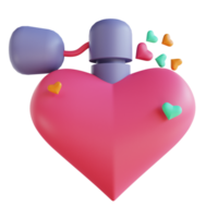 3D-illustration kärleksparfym 2 lämplig för alla hjärtans dag png