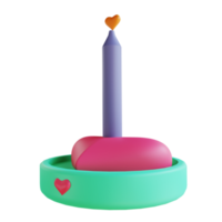 3D illustration love candle 2 suitable for valentine's day png