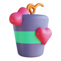 bebida de amor de ilustração 3d adequada para o dia dos namorados png