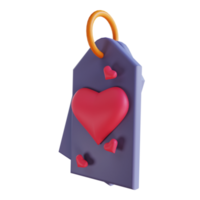 Desconto de amor de ilustração 3d adequado para o dia dos namorados png