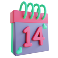 3D-Illustration Liebeskalender 2 zum Valentinstag geeignet png