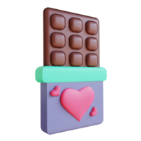 3D illustration love chocolate suitable for valentine's day png