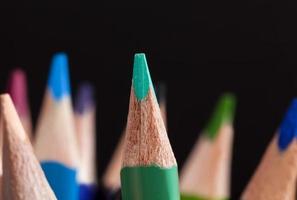 ordinary colored wooden pencil photo