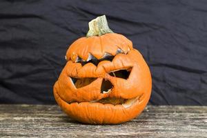 rotten pumpkin lamp for Halloween photo