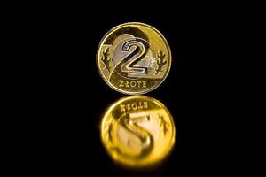 Polish zlotys in the form of metal coins photo