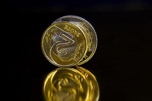 Polish zlotys in the form of metal coins photo