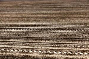 plowed agricultural field photo