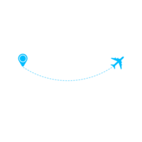 ruta de avión de línea discontinua con icono de ubicación png