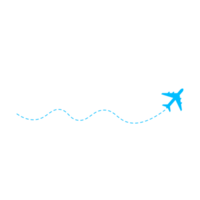 Dashed Line Airplane Route png