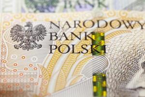 Polish banknotes, close-up photo