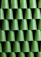 a lot of green plastic drinks cups photo