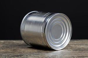 old metal can for food photo