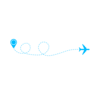 Dashed Line Airplane Route with Location Icon png