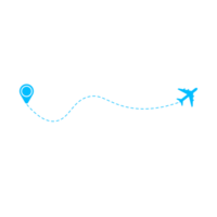 ruta de avión de línea discontinua con icono de ubicación png