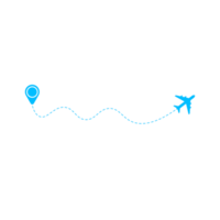 linea tratteggiata rotta dell'aeroplano con l'icona della posizione png