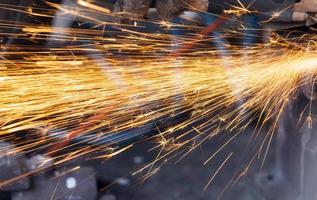 welding sparks closeup photo