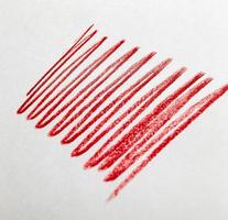 chaotic lines in red pencil photo