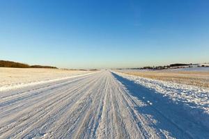 muddy road, winter photo