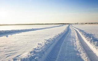 winter road .  snow photo