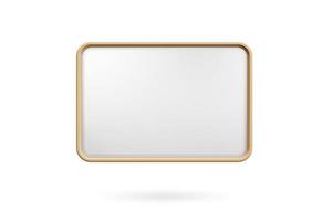Wooden picture frame isolated on white background, Blank thin frame with empty space for decorative uses. 3d rendering. photo