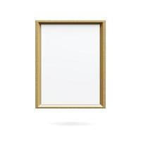 marco de madera aislado sobre fondo blanco con espacio de copia, marco delgado en blanco con espacio vacío para usos decorativos. representación 3d foto