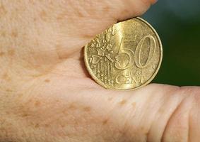 Euro photographed close up photo