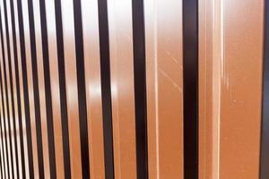 metal fences have a corrugated shape photo