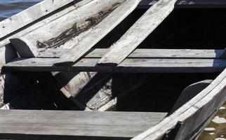 old wooden boat, close up photo