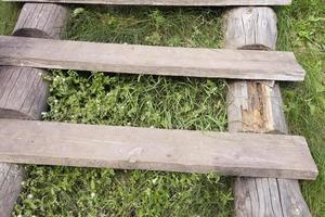 Old wooden ladder photo