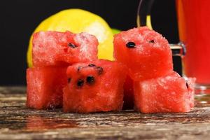 red juicy watermelon sliced photo