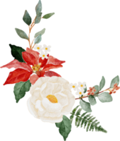 collezione di ghirlande di bouquet di fiori di natale dell'acquerello png