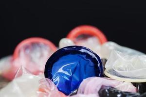 a whole blue latex condom photo