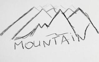 mountains drawn in pencil photo