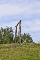 primitive wooden swing photo