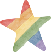 Watercolor Rainbow Star png
