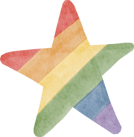 étoile arc-en-ciel aquarelle png