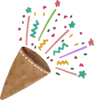 confettis et popper de fête png