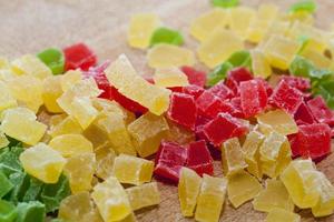 colored candied fruits, close-up photo