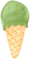 green tea ice cream with toppings png